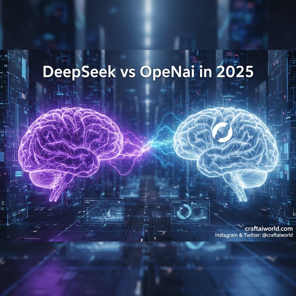 DeepSeek vs OpenAI illustrative graphic